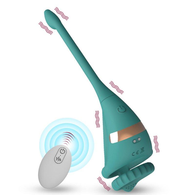 Vibrators |  Telescopic Vibrating Butt Plug Anal Vibrator Wireless Cock Penis Ring Green Remote Control Model Adult Items Green + Remote control model