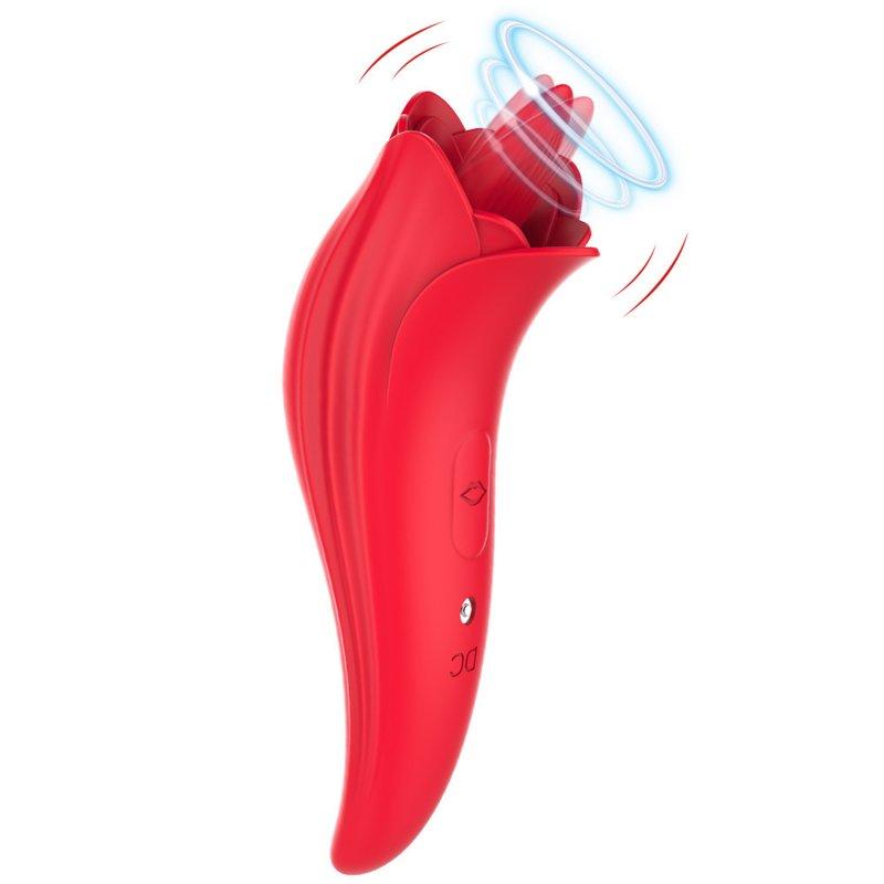 Vibrators |  Tongue Licking Vibrator With 5 Mode Clit Stimulator G-spot Nipple Masturbator For Women Female Couples Sex Toys red Adult Items Red