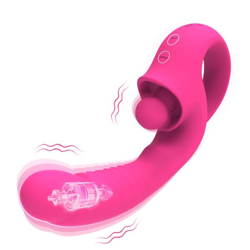 Vibrators |  Vibrator G Spot Vibrator Clitoral Massager Nipple Vibrator with 10 Frequency Double Motor 650mA Battery Rose Red Adult Items Rose red