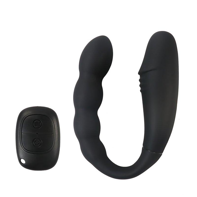 Vibrators |  Vibrator U-shape Double Head Clitoral Massager Nipple Vibrator Pleasure Stimulator Sex Toy With Remote Control For Adult black Adult Items Black