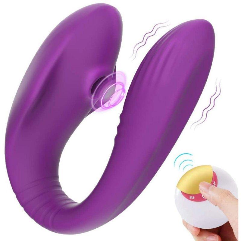 Vibrators |  Wearable Dildo Vibrator Rechargeable U-Shape Vibrating Masturbation Wireless Remote Clitoris Stimulator Purple Adult Items Purple