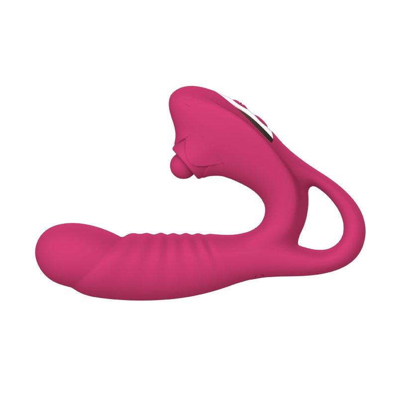 Vibrators |  Women Vibrator Clitoral Nipple Double Head Stimulator G Spot Massager with 10 Frequency Double Motor Vibration Rose Red Adult Items Rose red