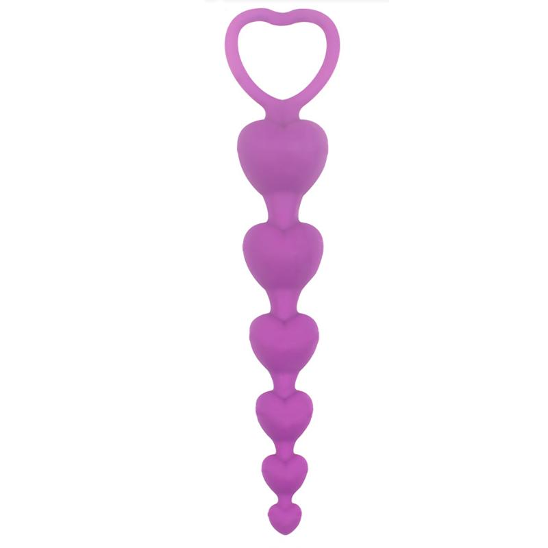 Sex Toys |  Heart Beads Soft Anal Plug Anus Toys Big Balls Silicone G-Spot Stimulating Butt Plugs Adult Sex Couple Sexy Purple Adult Items Purple