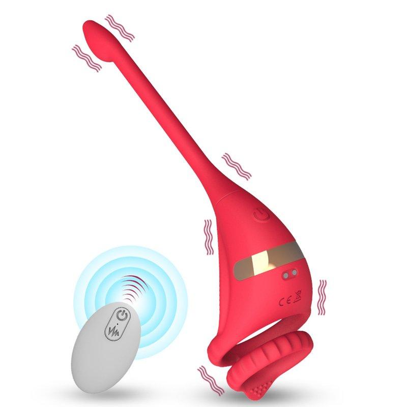 Vibrators |  Telescopic Vibrating Butt Plug Anal Vibrator Wireless Cock Penis Ring Red Remote Control Model Adult Items Red + Remote control model