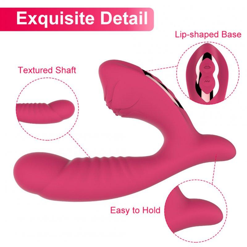 Vibrators |  Women Double Head Vibrator Clitoral Nipple Stimulator with 10 Frequency Double Motor Vibration Rose Red Adult Items Rose red