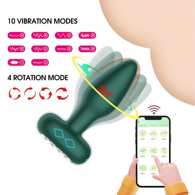 Vibrators |  Silicone Anal Plug Vibrator 9 Vibration Modes App Butt Plug Prostate Massager App, version Green Adult Items APP, green